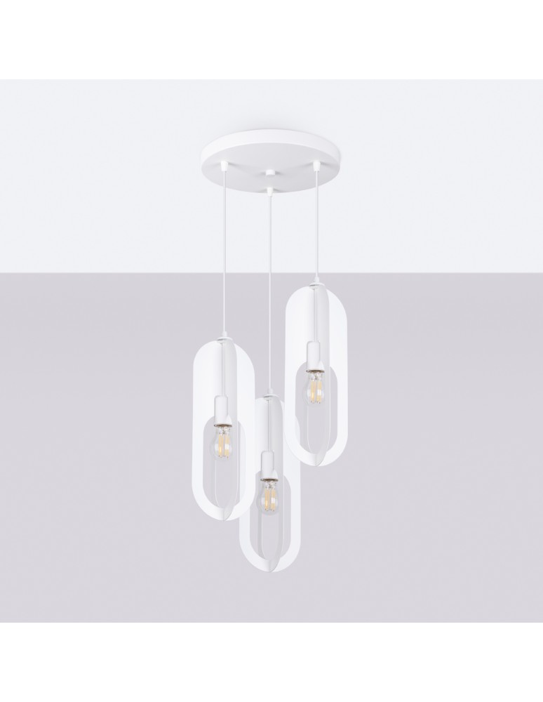 Sollux Lampa wisząca NICUS 3P biała SL.1361 Sollux Lampa wisząca NICUS 3P biała SL.1361