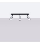Lampy sufitowe regulowane - spoty - Sollux Plafon WINX 3 czarny/chrom SL.1368 - product 2