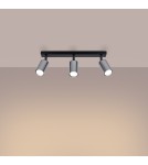 Lampy sufitowe regulowane - spoty - Sollux Plafon WINX 3 czarny/chrom SL.1368 - product 3