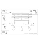 Lampy sufitowe regulowane - spoty - Sollux Plafon WINX 3 czarny/chrom SL.1368 - product 10