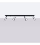 Lampy sufitowe regulowane - spoty - Sollux Plafon WINX 4L czarny/chrom SL.1371 - product 2