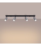 Lampy sufitowe regulowane - spoty - Sollux Plafon WINX 4L czarny/chrom SL.1371 - product 3
