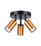Lampy sufitowe regulowane - spoty - Sollux Plafon WINX 3P czarny/miedź SL.1377 - product 1