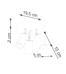 Lampy sufitowe regulowane - spoty - Sollux Plafon WINX 3P czarny/miedź SL.1377 - product 9
