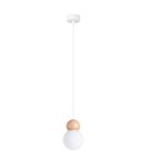 Sollux Lampa wisząca PEKKA 1 biała/naturalne drewno SL.1390 Sollux Lampa wisząca PEKKA 1 biała/naturalne drewno SL.1390