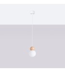 Sollux Lampa wisząca PEKKA 1 biała/naturalne drewno SL.1390 Sollux Lampa wisząca PEKKA 1 biała/naturalne drewno SL.1390