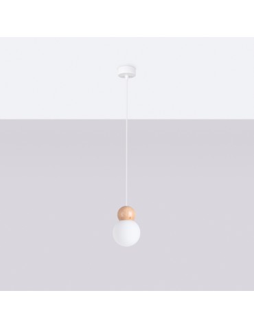 Sollux Lampa wisząca PEKKA 1 biała/naturalne drewno SL.1390 - produkt 2