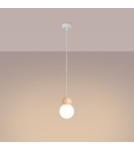Sollux Lampa wisząca PEKKA 1 biała/naturalne drewno SL.1390 Sollux Lampa wisząca PEKKA 1 biała/naturalne drewno SL.1390