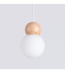 Sollux Lampa wisząca PEKKA 1 biała/naturalne drewno SL.1390 Sollux Lampa wisząca PEKKA 1 biała/naturalne drewno SL.1390