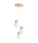 Sollux Lampa wisząca PEKKA 3P biała/naturalne drewno SL.1391 Sollux Lampa wisząca PEKKA 3P biała/naturalne drewno SL.1391