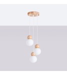 Sollux Lampa wisząca PEKKA 3P biała/naturalne drewno SL.1391 Sollux Lampa wisząca PEKKA 3P biała/naturalne drewno SL.1391