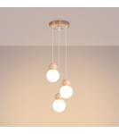 Sollux Lampa wisząca PEKKA 3P biała/naturalne drewno SL.1391 Sollux Lampa wisząca PEKKA 3P biała/naturalne drewno SL.1391