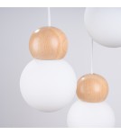 Sollux Lampa wisząca PEKKA 3P biała/naturalne drewno SL.1391 Sollux Lampa wisząca PEKKA 3P biała/naturalne drewno SL.1391