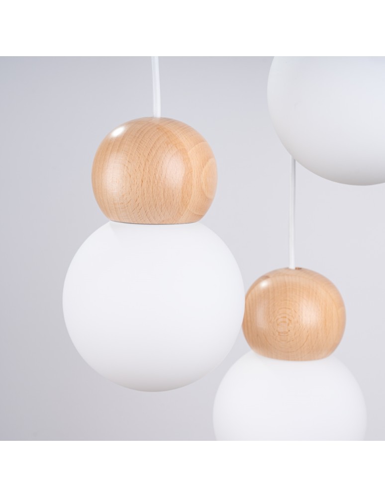 Sollux Lampa wisząca PEKKA 3P biała/naturalne drewno SL.1391 Sollux Lampa wisząca PEKKA 3P biała/naturalne drewno SL.1391