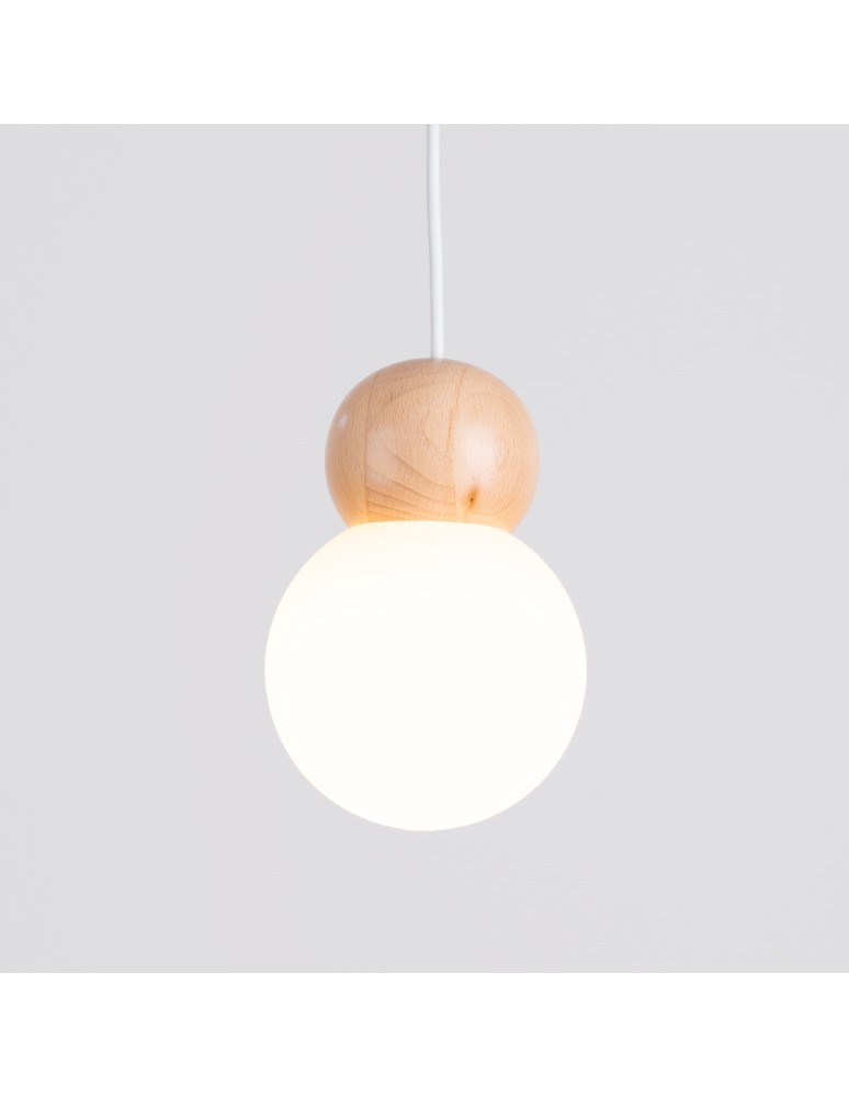 Sollux Lampa wisząca PEKKA 3P biała/naturalne drewno SL.1391 Sollux Lampa wisząca PEKKA 3P biała/naturalne drewno SL.1391