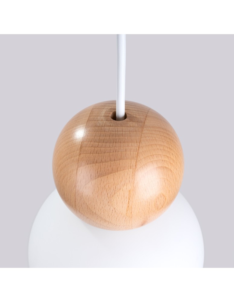 Sollux Lampa wisząca PEKKA 3P biała/naturalne drewno SL.1391 Sollux Lampa wisząca PEKKA 3P biała/naturalne drewno SL.1391