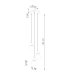 Sollux Lampa wisząca PEKKA 3P biała/naturalne drewno SL.1391 Sollux Lampa wisząca PEKKA 3P biała/naturalne drewno SL.1391