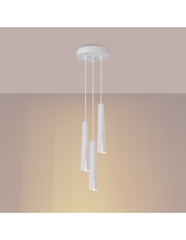 Sollux Lampa wisząca PRYSM 3P biała SL.1398 Sollux Lampa wisząca PRYSM 3P biała SL.1398