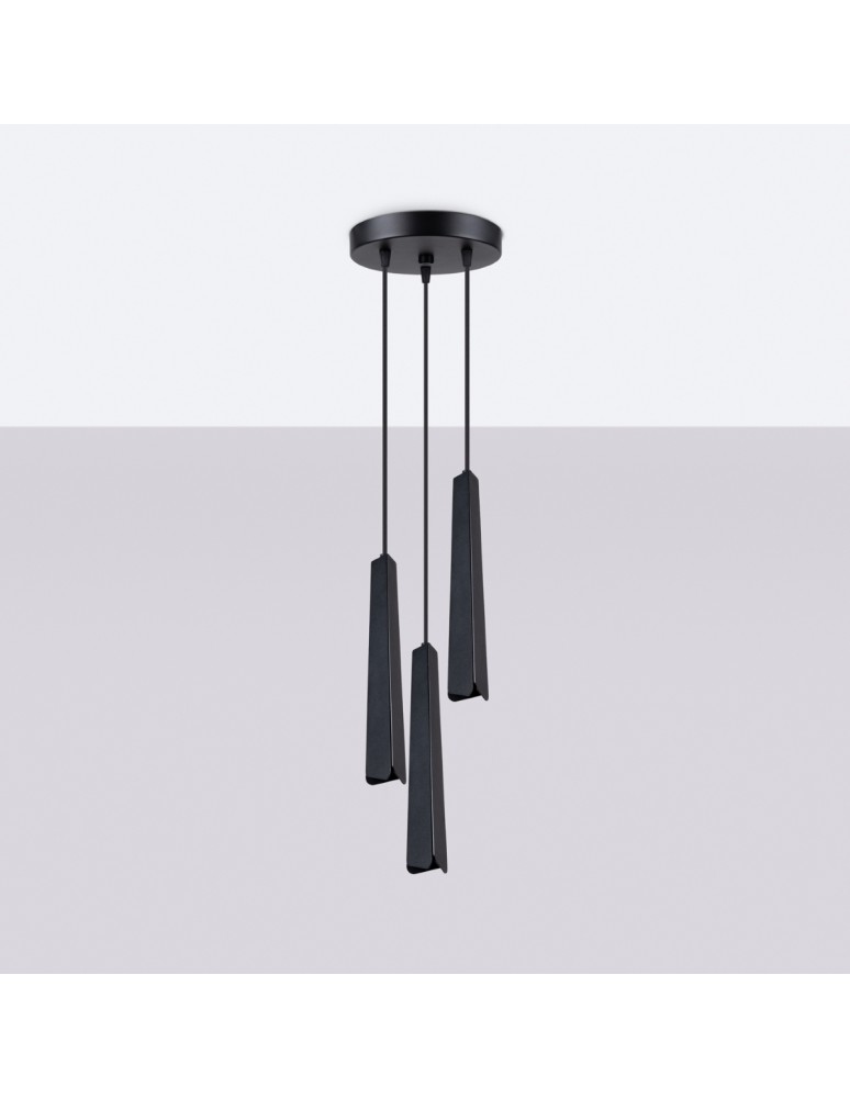Sollux Lampa wisząca PRYSM 3P czarna SL.1401 Sollux Lampa wisząca PRYSM 3P czarna SL.1401