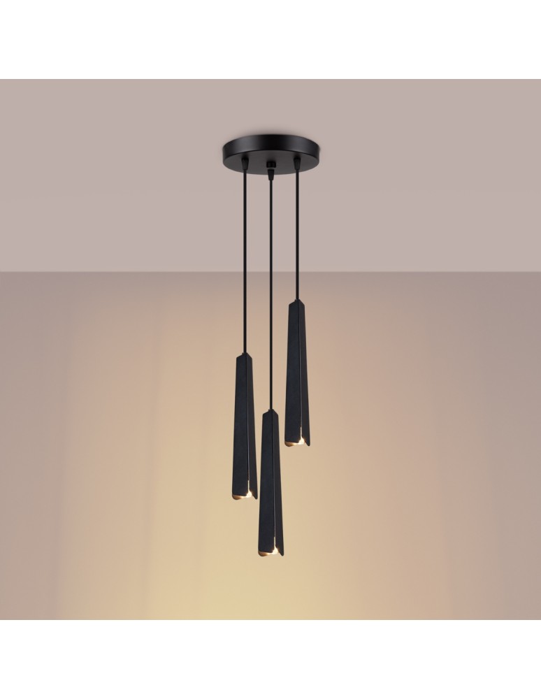 Sollux Lampa wisząca PRYSM 3P czarna SL.1401 Sollux Lampa wisząca PRYSM 3P czarna SL.1401
