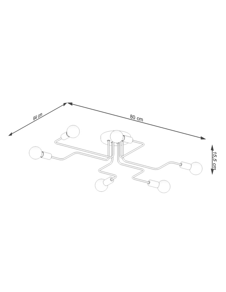 Sollux Żyrandol VECTOR 6 czarny SL.1447 Sollux Żyrandol VECTOR 6 czarny SL.1447