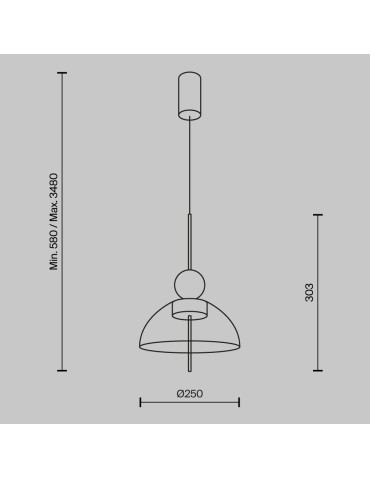 Maytoni Bangkok Lampa wisząca LED 1500lm 3000K Czarny MOD185PL-L12CG3K1 - produkt 2