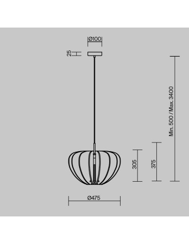 Maytoni Cambio Lampa wisząca 1xE27 Czarny MOD398PL-01S - produkt 2