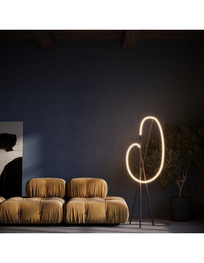 Maytoni Crochet Lampa podłogowa LED 2500lm 3000K Czarny MOD369FL-L36B3K Maytoni Crochet Lampa podłogowa LED 2500lm 3000K Czarny MOD369FL-L36B3K
