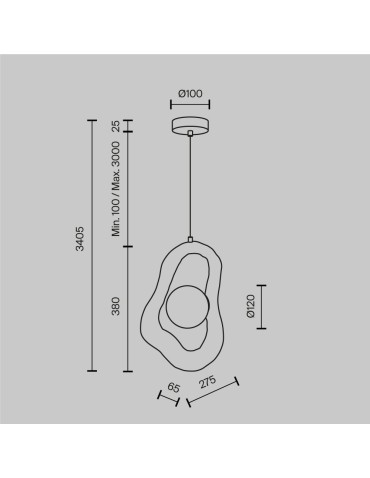 Maytoni Opus Lampa wisząca 1xG9 Szary MOD380PL-01GR - produkt 2