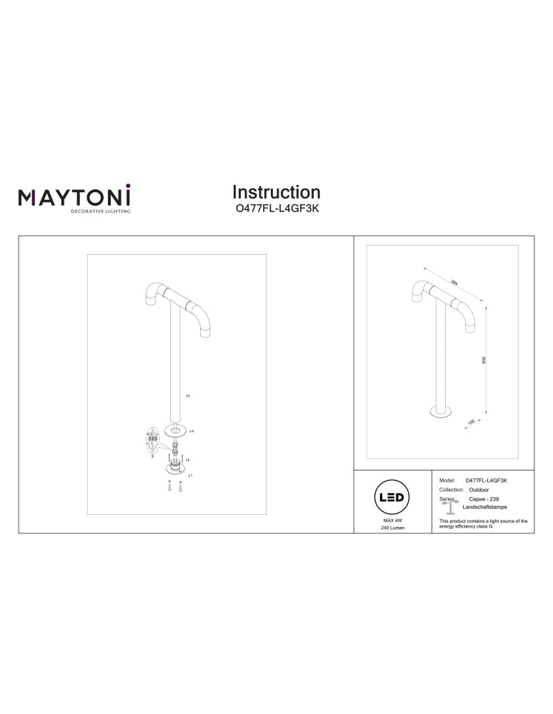 Maytoni Sleek Zewnętrzna Stojąca Słupek Ogrodowy Podwójny Ruchomy LED 300lm 3000K Grafit O477FL-L4GF3K Maytoni Sleek Zewnętrzna Stojąca Słupek Ogrodowy Podwójny Ruchomy LED 300lm 3000K Grafit O477FL-L4GF3K