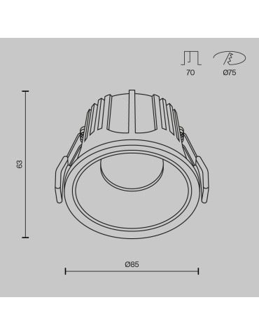 Maytoni Alfa LED Lampa wbudowana podtynkowa LED 750lm 2700K Biały i czarny DL043-01-15W2.7K-RD-WB-DE - produkt 2