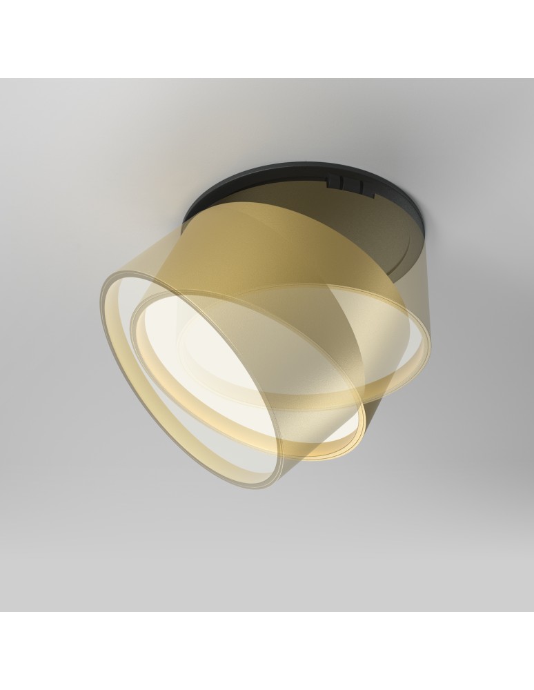 Maytoni Onda Lampa wbudowana podtynkowa LED 620lm 2200K-4000K Czarny i matowe złoto DL024-12W-DTW-BMG Maytoni Onda Lampa wbudowana podtynkowa LED 620lm 2200K-4000K Czarny i matowe złoto DL024-12W-DTW-BMG