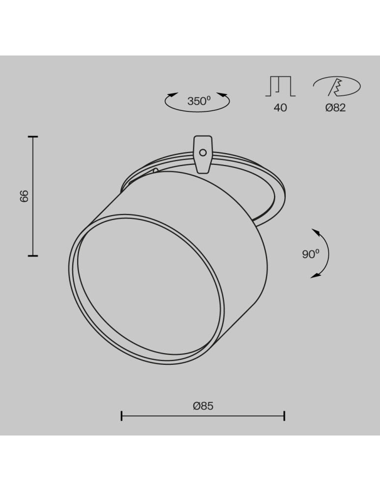 Maytoni Onda Lampa wbudowana podtynkowa LED 800lm 2200K-4000K Biały DL024-12W-DTW-W Maytoni Onda Lampa wbudowana podtynkowa LED 800lm 2200K-4000K Biały DL024-12W-DTW-W