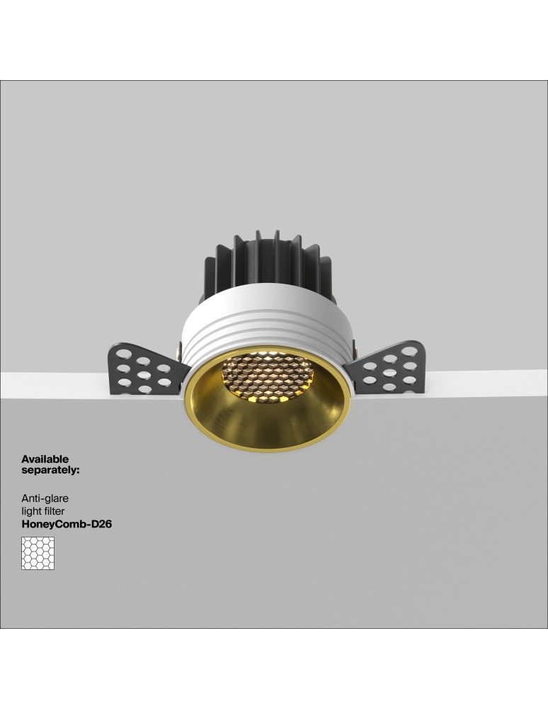 Maytoni Round Lampa wbudowana podtynkowa LED 920lm 3000K Mosiądz DL058-12W3K-TRS-BS Maytoni Round Lampa wbudowana podtynkowa LED 920lm 3000K Mosiądz DL058-12W3K-TRS-BS