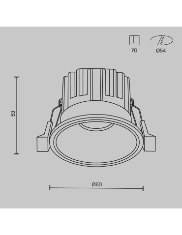 Maytoni Round Lampa wbudowana podtynkowa LED 460lm 3000K Mosiądz DL058-7W3K-BS - produkt 2