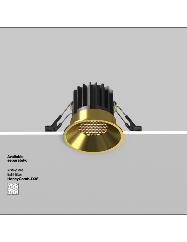 Maytoni Round Lampa wbudowana podtynkowa LED 460lm 3000K Mosiądz DL058-7W3K-BS