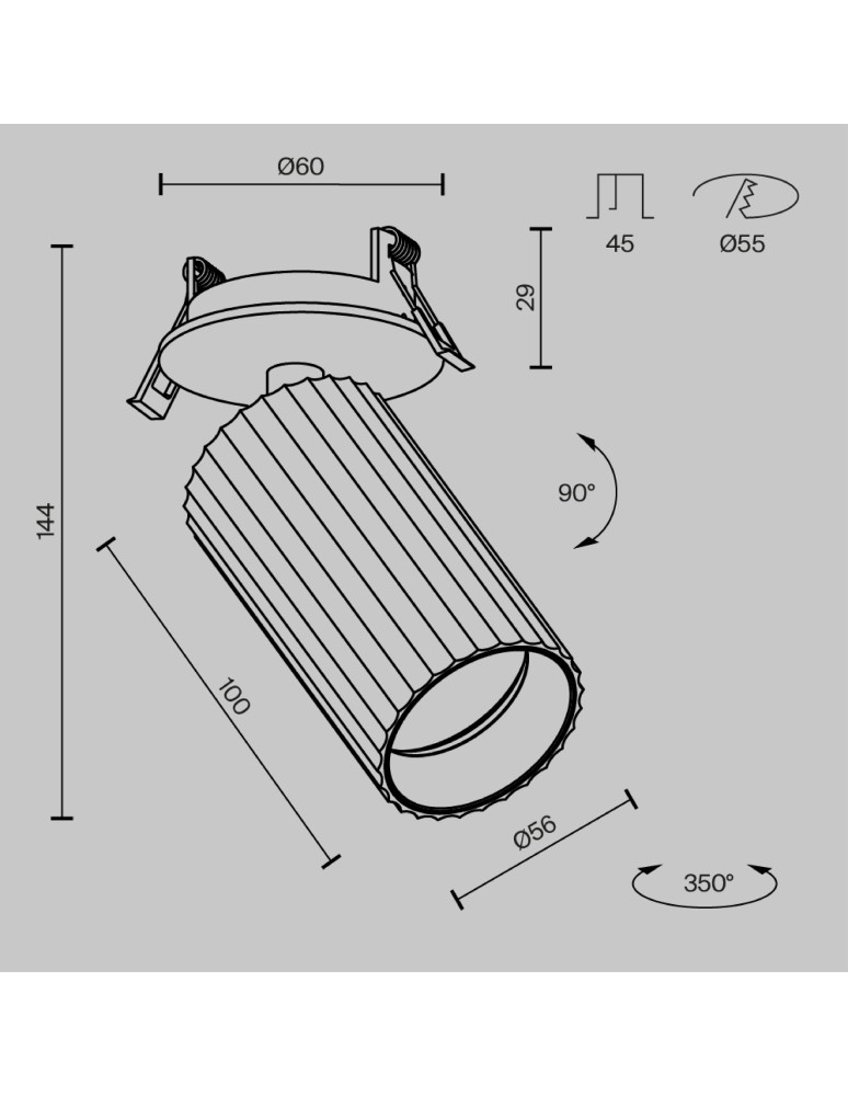 Maytoni Calipso Lampa wbudowana podtynkowa reflektor 1xGU10 Biały C110CL-01-GU10-W Maytoni Calipso Lampa wbudowana podtynkowa reflektor 1xGU10 Biały C110CL-01-GU10-W
