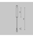 Akcesoria Systemu Flarity - Maytoni Podstawa Sufitowa Długa 385 mm do zasilacza z wejściem zasilania Flarity Mosiądz TRA159C-BB1-BS - product 2