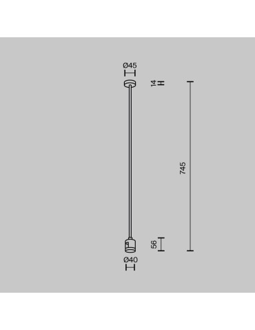 Maytoni Mocowanie Sufitowe Długie 700 mm z prostym złączem zasilającym Flarity Mosiądz TRA159C-IPC1-BS - produkt 2