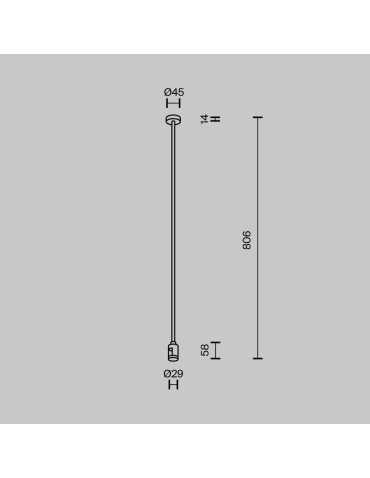 Maytoni Mocowanie Sufitowe Długie Pojedyncze 760 mm Flarity LED Mosiądz TRA159C-SL1-BS - produkt 2