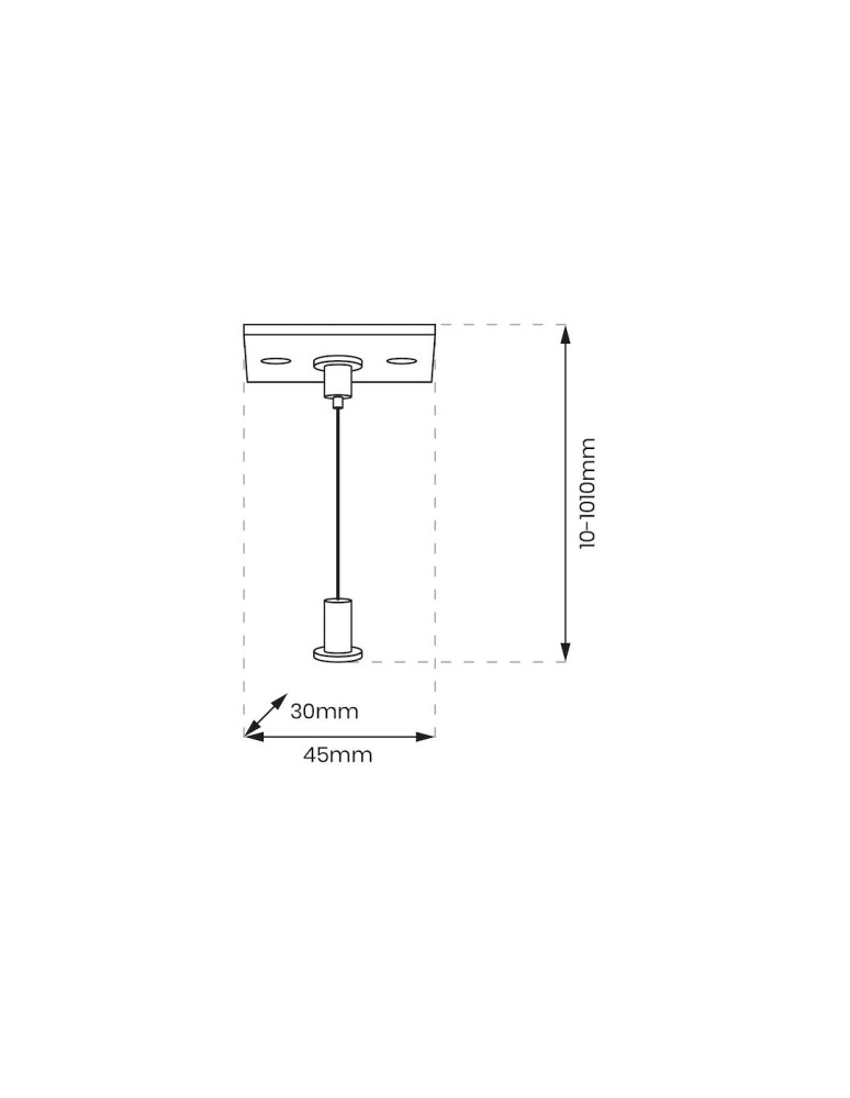 Akcesoria do szynoprzewodów 1 fazowych - Milagro Zawiesie Prowadnica Track Biały 1-Obwodowy v2.0 ML0721 - product kolory-swiatla.pl 2
