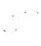 Lampy sufitowe reflektory - Milagro Oprawa Pipe Spot Czarny 2xGU10 ML1159 - product 4
