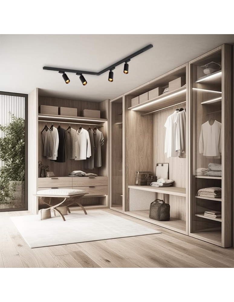 Milagro Zestaw Pipe Track Czarny 4xGU10 1,5m ML1165