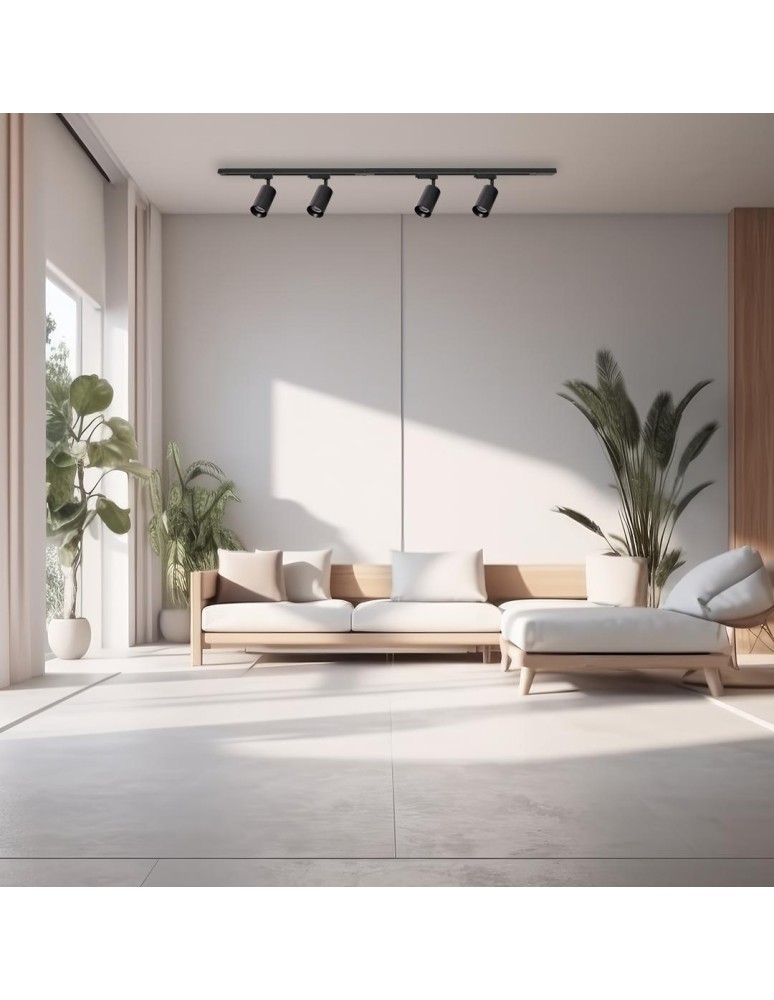 Milagro Zestaw Pipe Track Czarny 4xGU10 1,5m ML1165