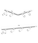 Gotowe zestawy szynoprzewodów - Milagro Zestaw Pipe Track Czarny 4xGU10 1,5m ML1165 - product 9
