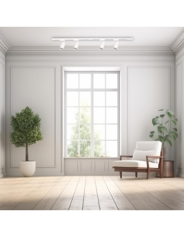 Milagro Zestaw Pipe Track Biały 4xGU10 1,5m ML1166