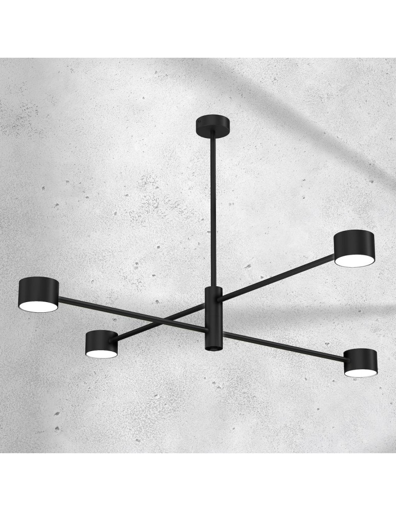 Milagro Lampa sufitowa CROSS BLACK 4xGX53 MLP8922 Milagro Lampa sufitowa CROSS BLACK 4xGX53 MLP8922