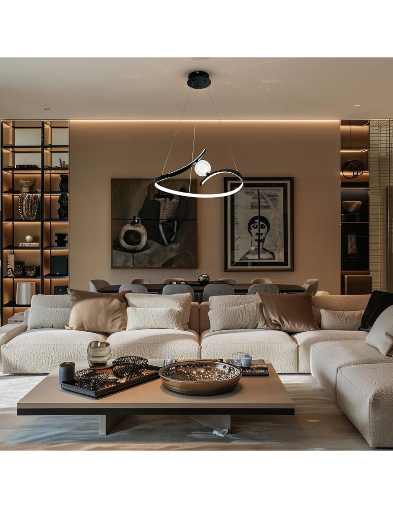 Milagro Lampa wisząca PERLA BLACK 34W LED ML1177 Milagro Lampa wisząca PERLA BLACK 34W LED ML1177