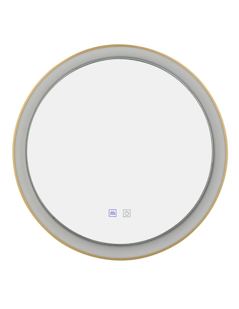 Azzardo SERGIO MIRROR 80 HEATED CCT SWITCH GO Złoty Szczotkowany/Biały Lustro Łazienkowe Podgrzewane Zmienna Barwa Św. AZ5822