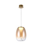 Lampy wiszące pojedyncze - Azzardo PAMELA 27 BRASS Bursztynowy/Mosiądz 1xLED LED wisząca AZ6185 - product 1